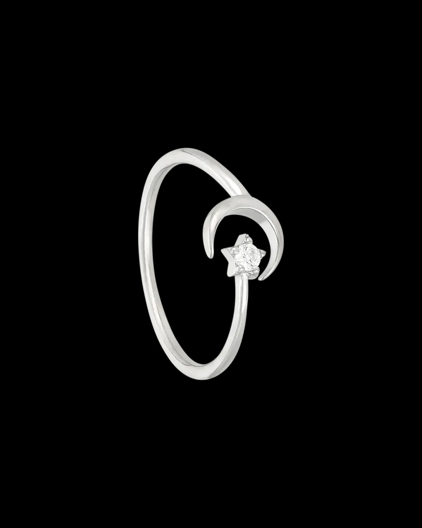 Bague en argent massif - Cuddling Moon