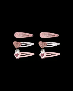 Barrettes fille - Pingouin pailleté