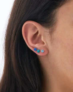 Boucles d'oreilles argentées - Aqua