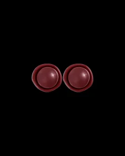 Boucles d'oreilles clips - Burgundy Circle