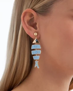 Boucles d'oreilles clips - Blue Sea