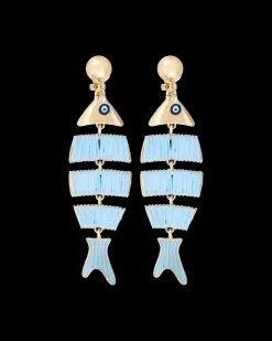 Boucles d'oreilles clips - Blue Sea
