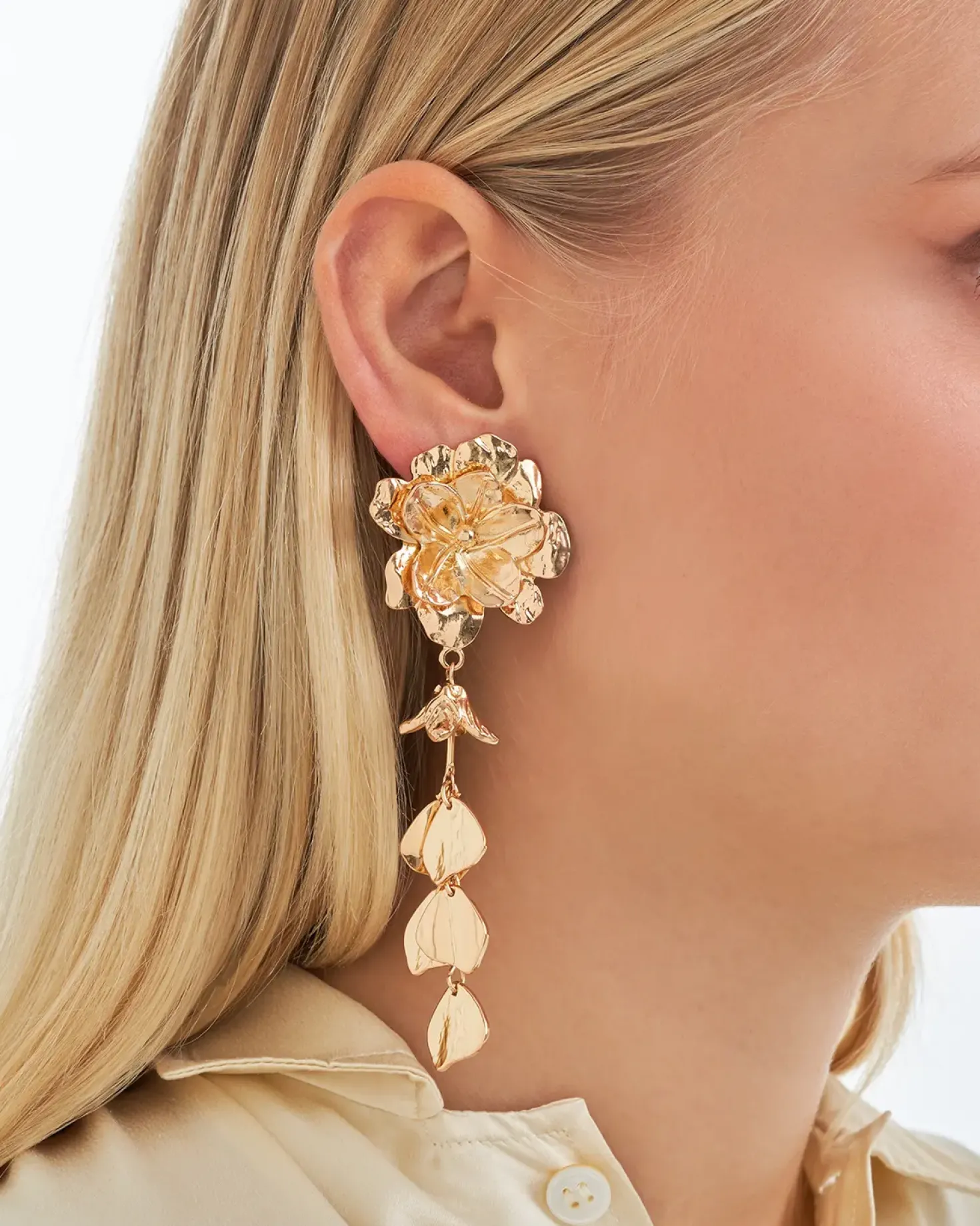 Boucles d'oreilles clips - Golden Flower