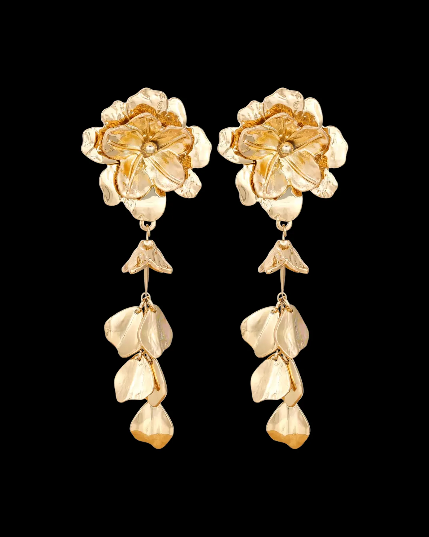 Boucles d'oreilles clips - Golden Flower