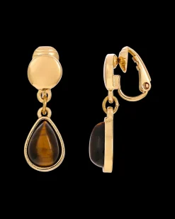 Boucles d'oreilles clips - Tiger Eye