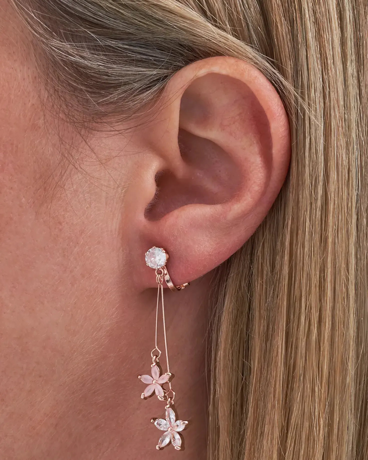 Boucles d'oreilles clips - Rose Blossom