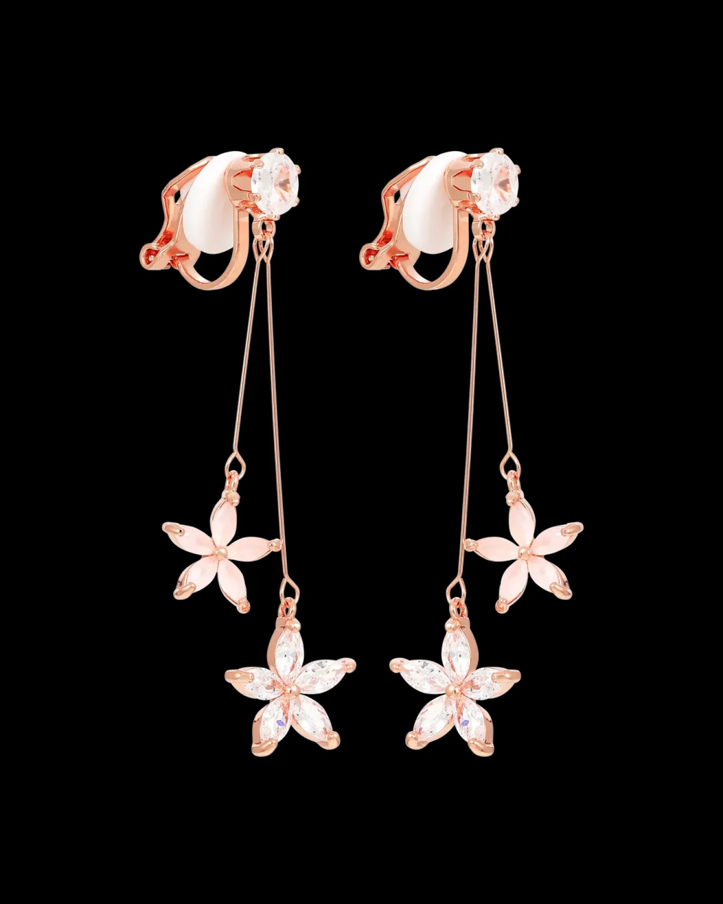 Boucles d'oreilles clips - Rose Blossom