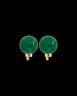Boucles d'oreilles clips - Moss Agate