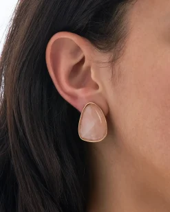 Boucles d'oreilles clips - Rose Quartz