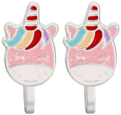 Boucles d'oreilles clips fille - Sleeping Unicorn