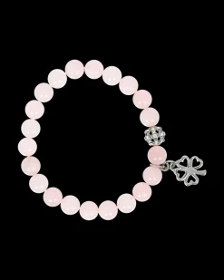 Bracelet - Quartz rose / trèfle