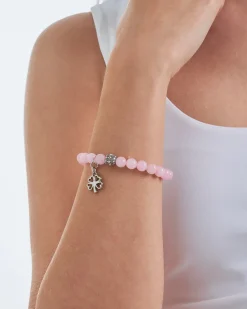 Bracelet - Quartz rose / trèfle
