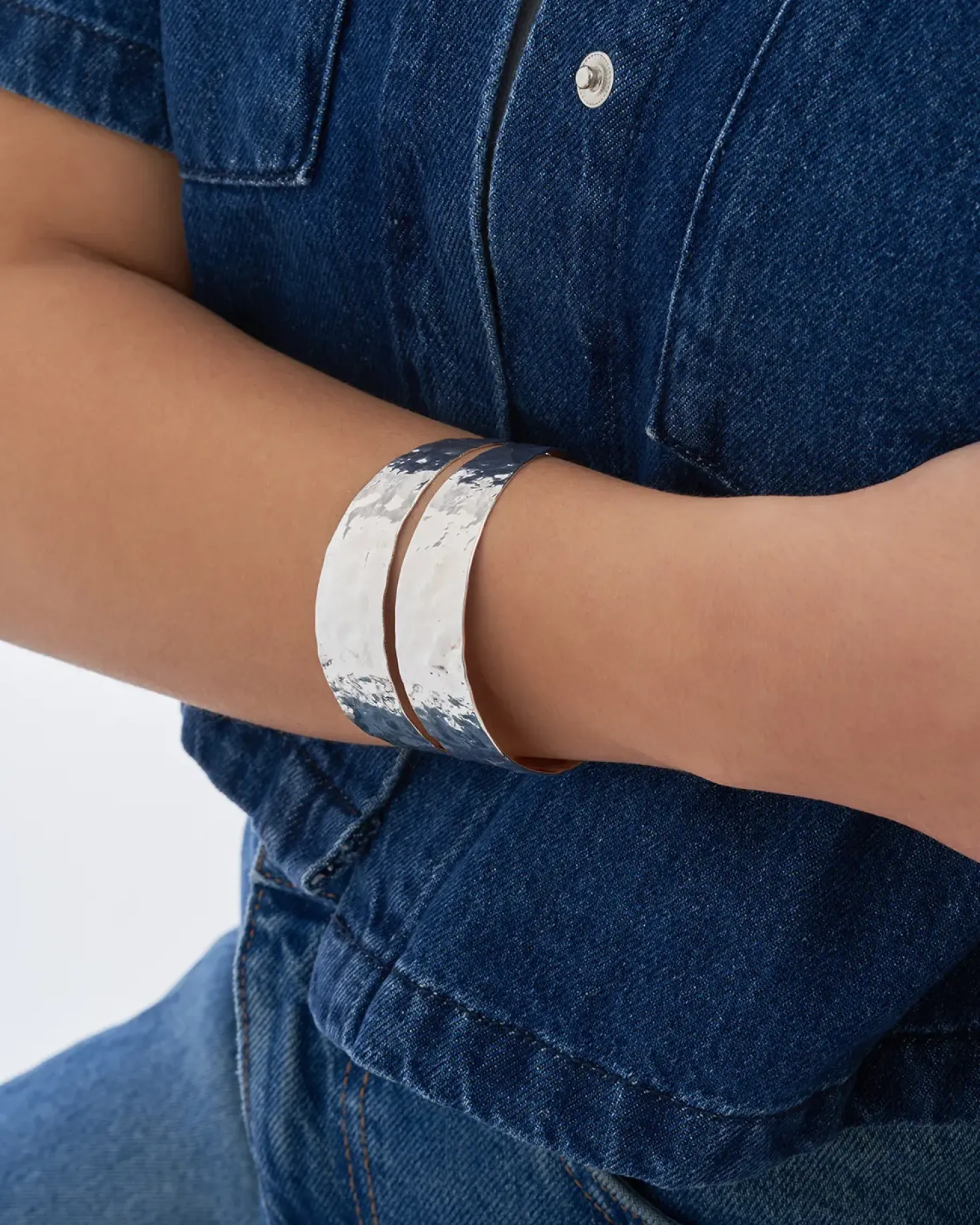 Bracelet jonc - Hammered Double