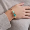 Bracelet jonc - Square Amazonite