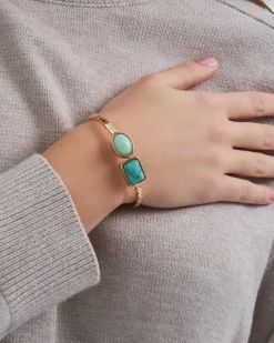 Bracelet jonc - Square Amazonite