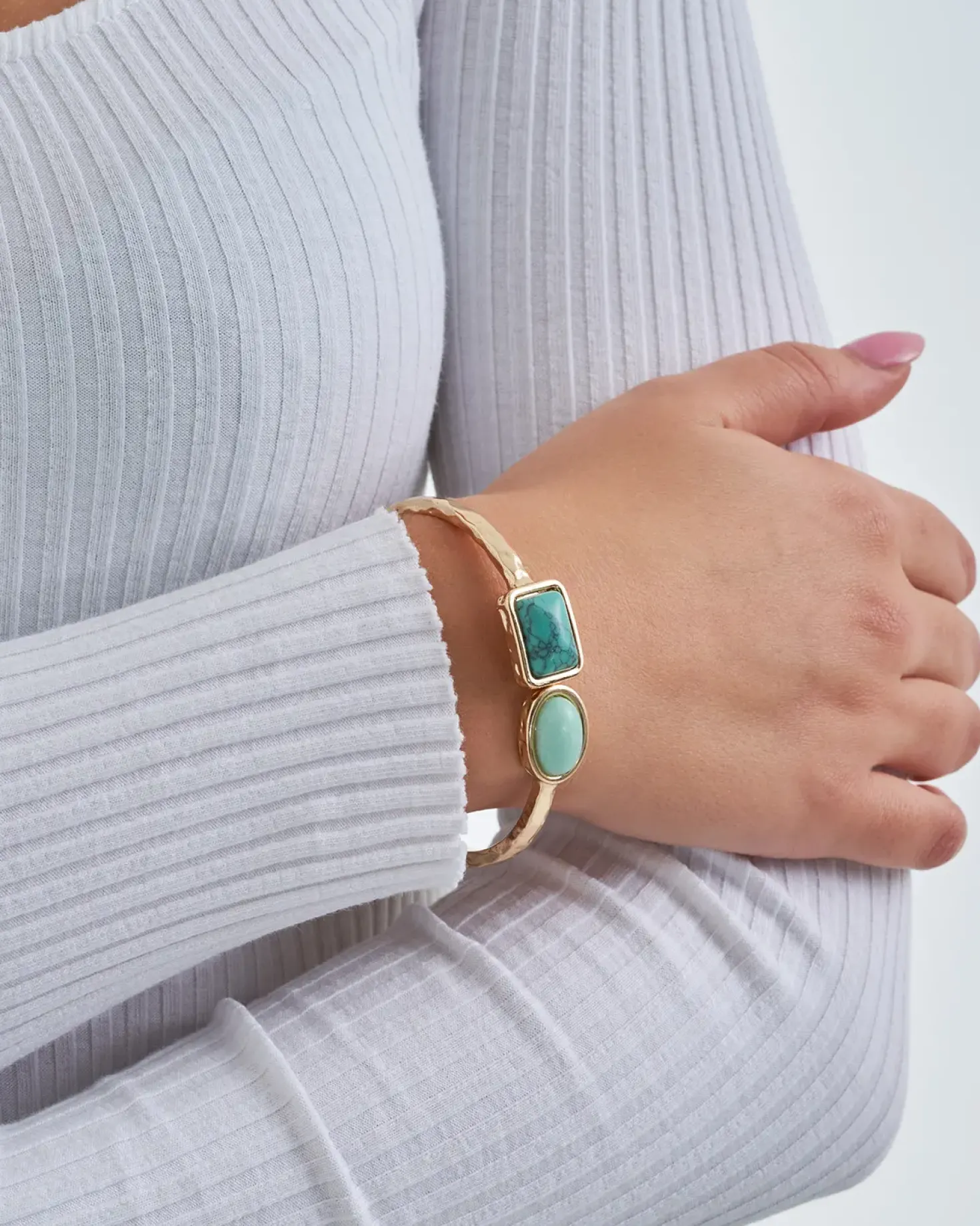 Bracelet jonc - Square Amazonite