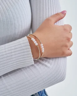 Bracelet jonc - White Pearls