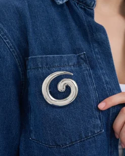 Broche - Silver Spiral