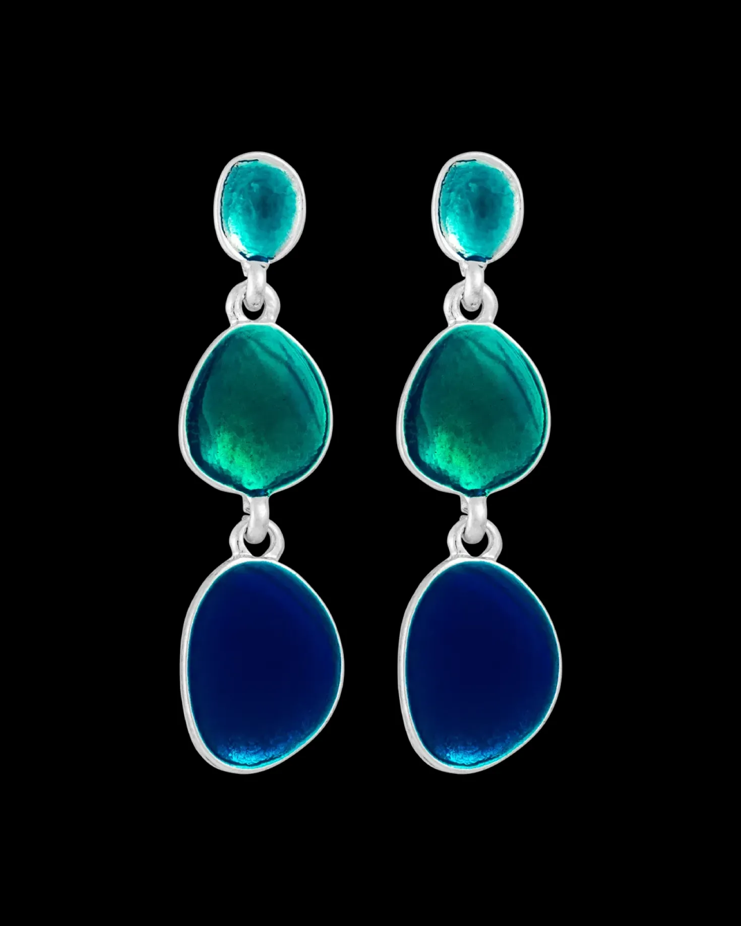 Clous d'oreilles - Blue Forms