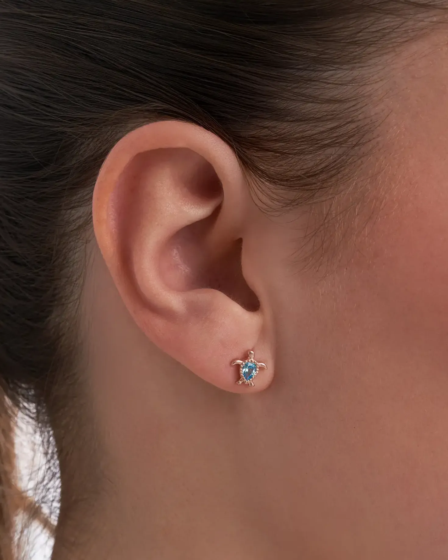 Clous d'oreilles - Blue Shell