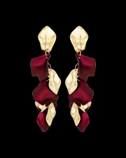 Clous d'oreilles - Burgundy Leaves