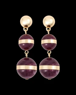 Clous d'oreilles - Burgundy Balls