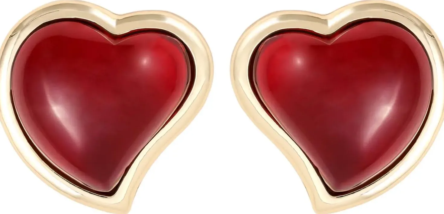 Clous d'oreilles - Burgundy Hearts
