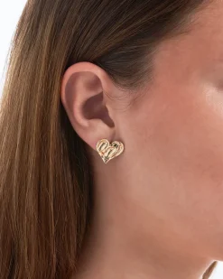 Clous d'oreilles - Champagne Hearts