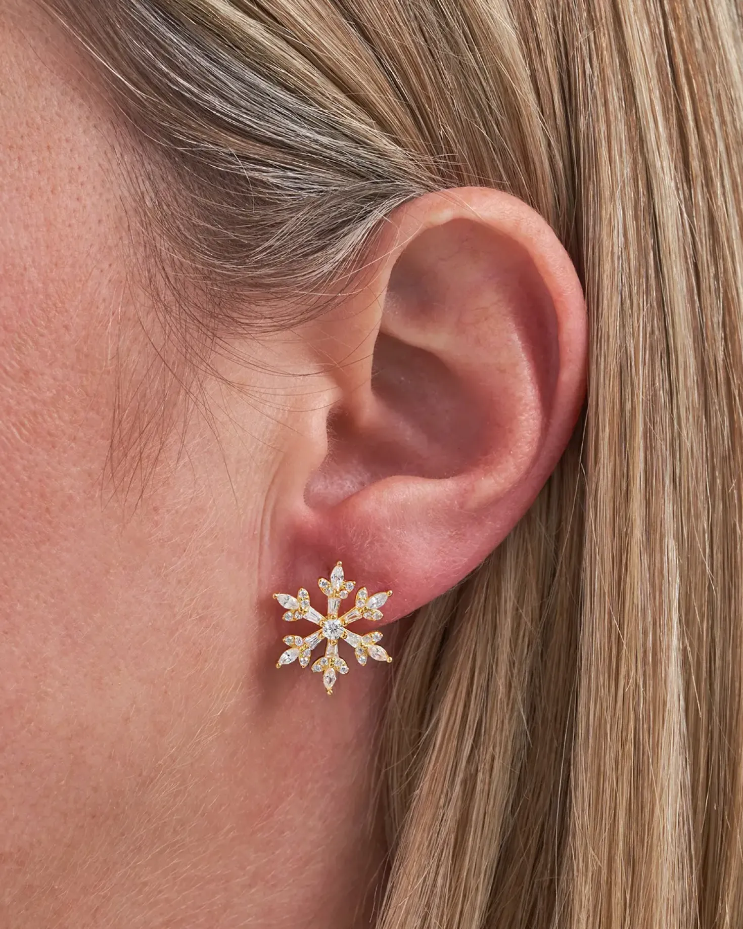 Clous d'oreilles - Golden Snowflake
