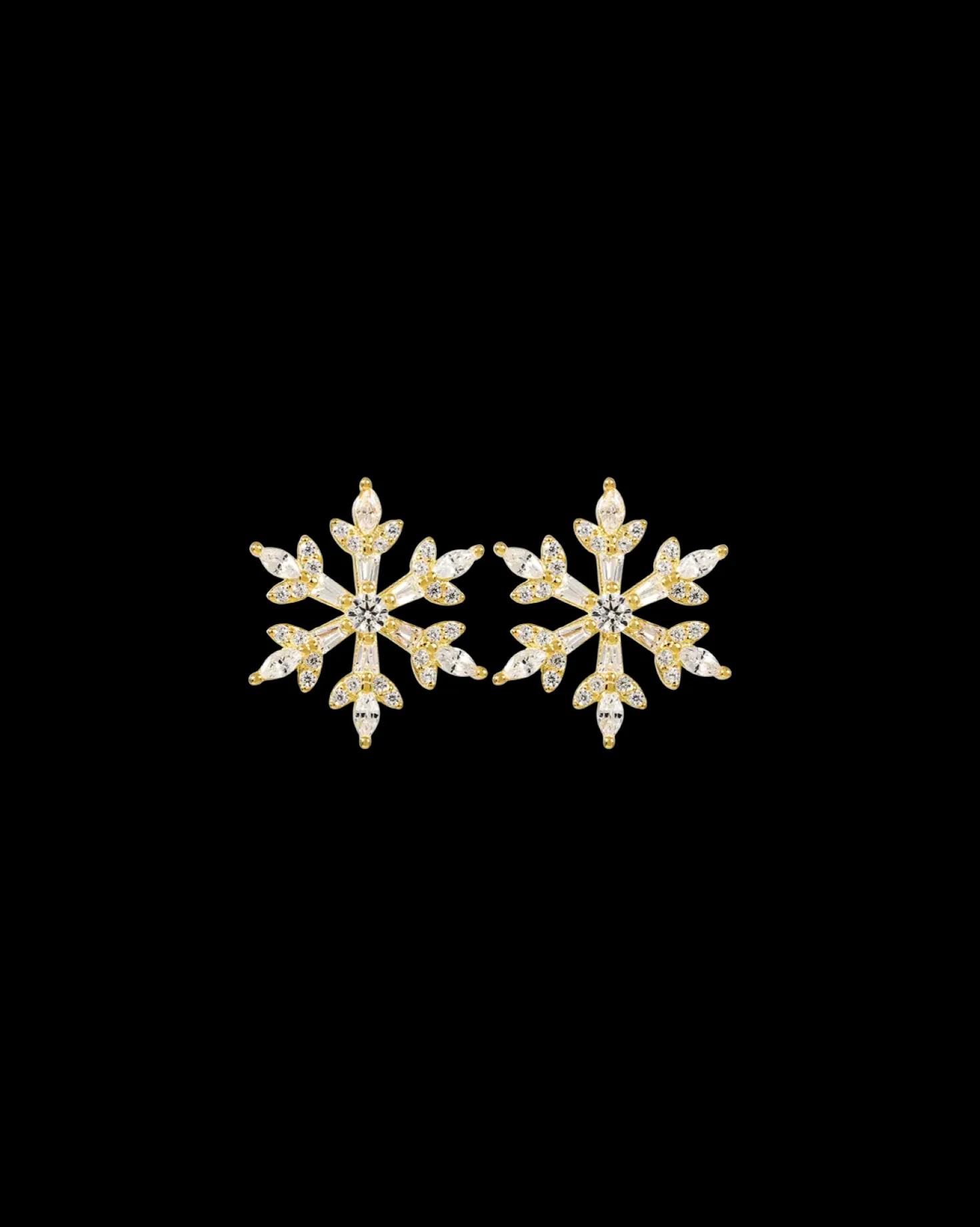 Clous d'oreilles - Golden Snowflake