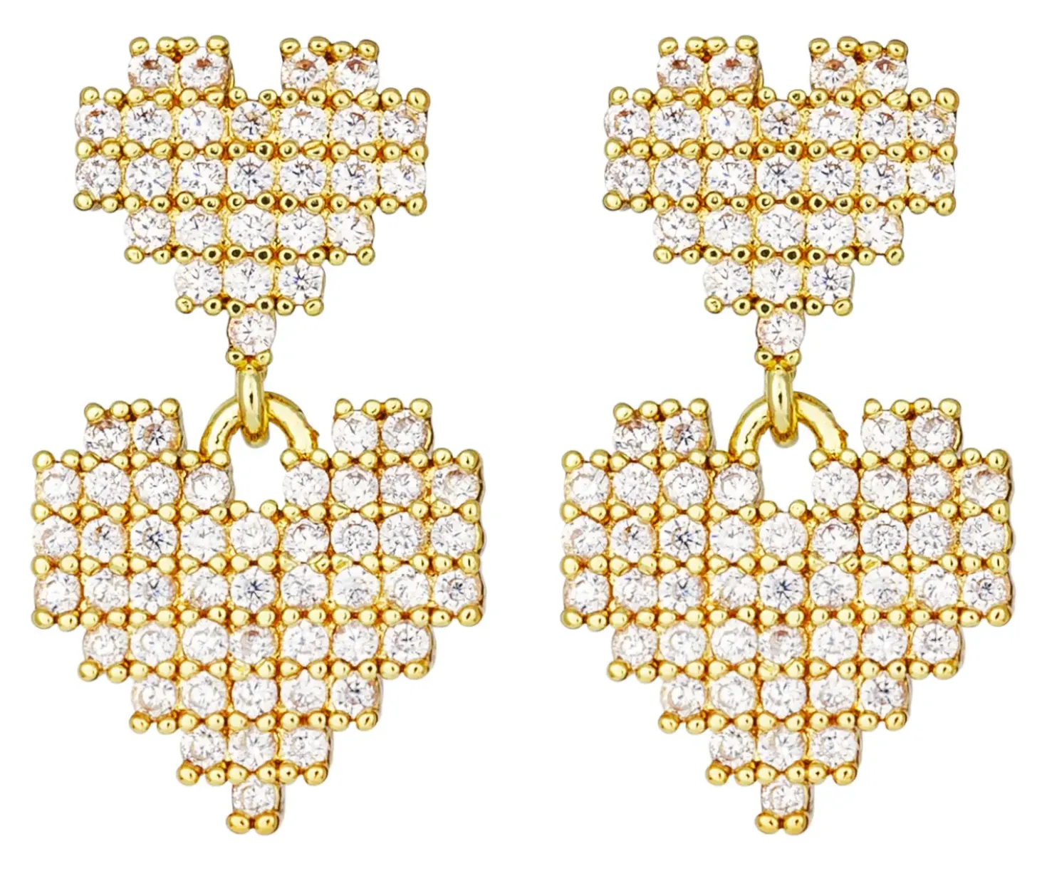 Clous d'oreilles - Retro Hearts