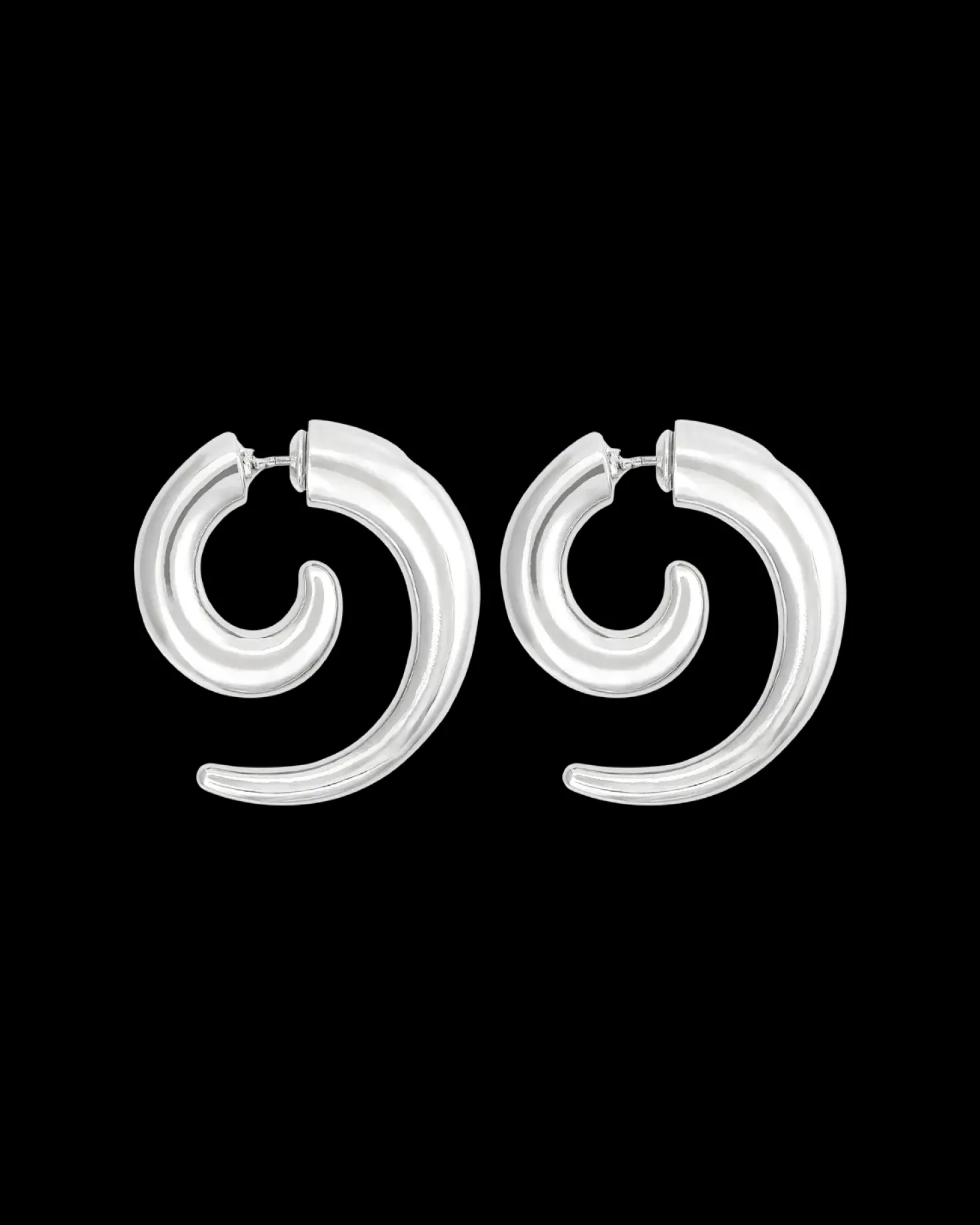 Clous d'oreilles - Rhodium Swirl