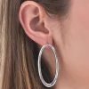 Clous d'oreilles - Rhodium Ovals