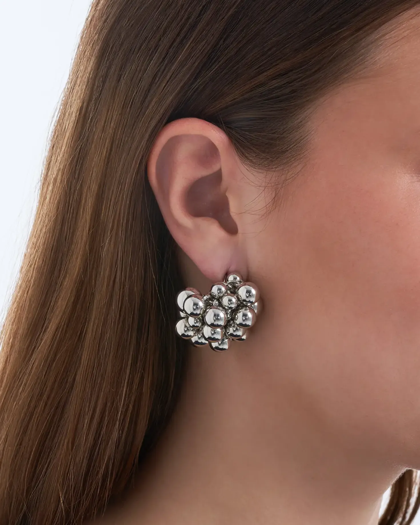 Clous d'oreilles - Silver Chrome