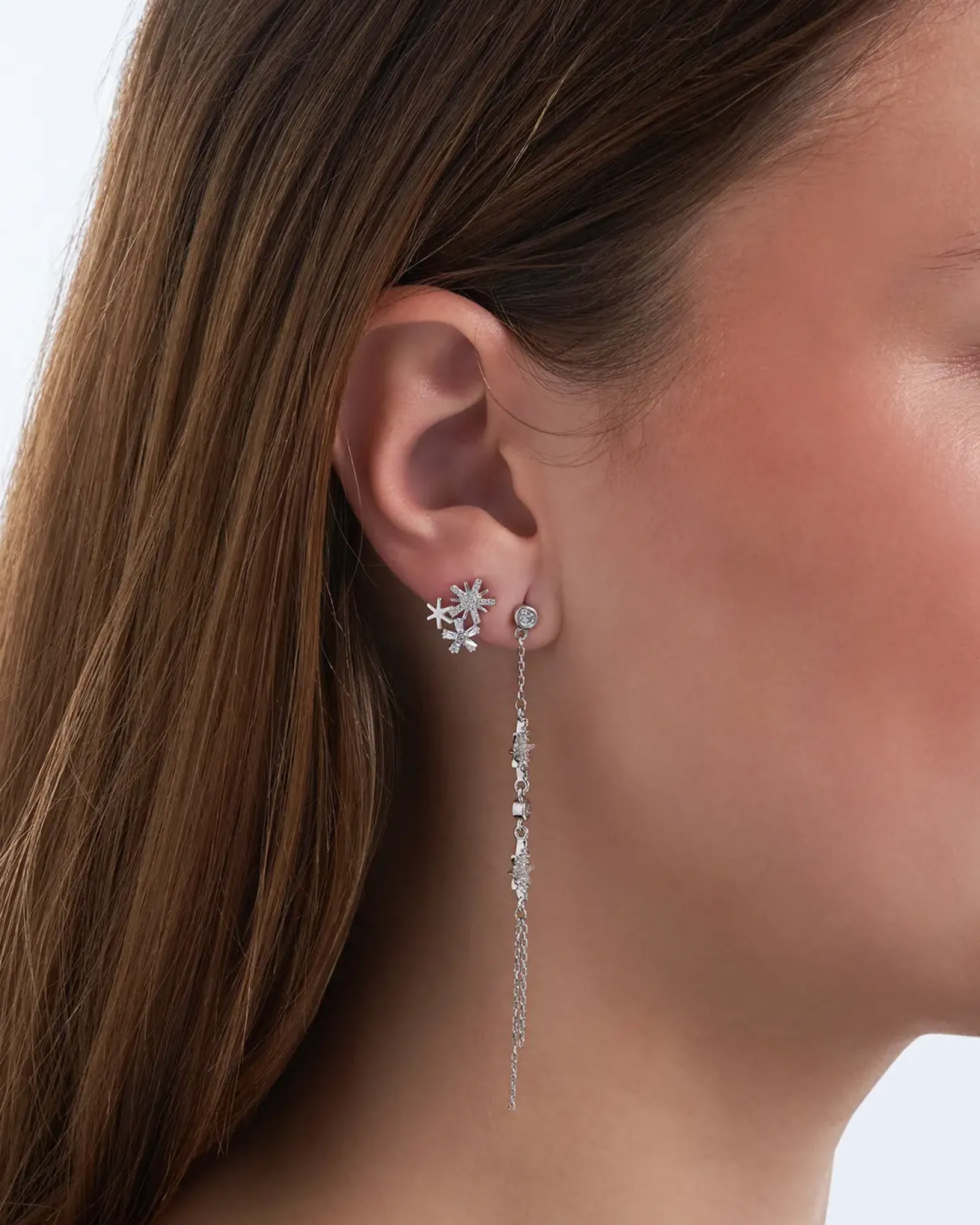 Clous d'oreilles - Silver Starburst