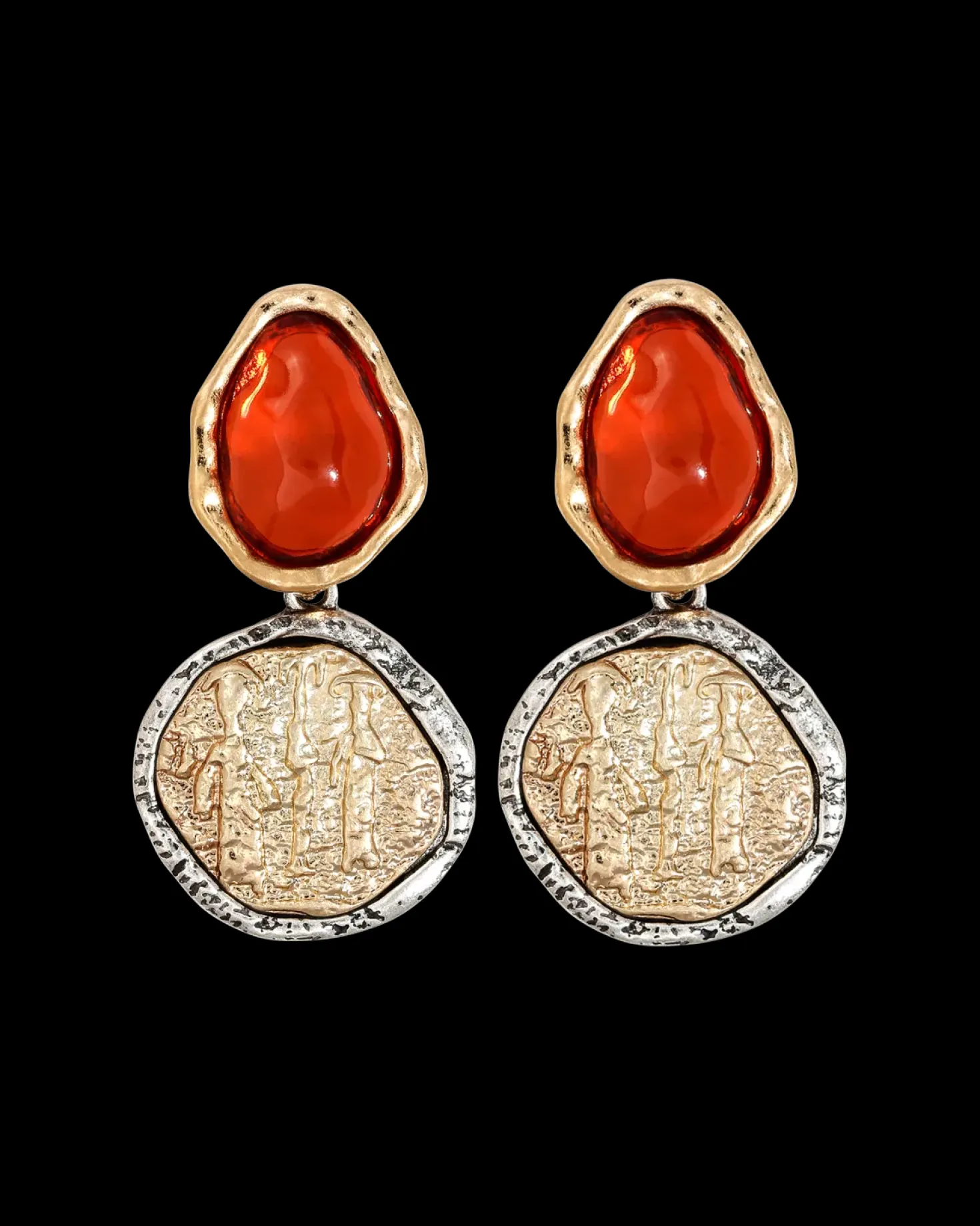 Clous d'oreilles - Vintage Orange