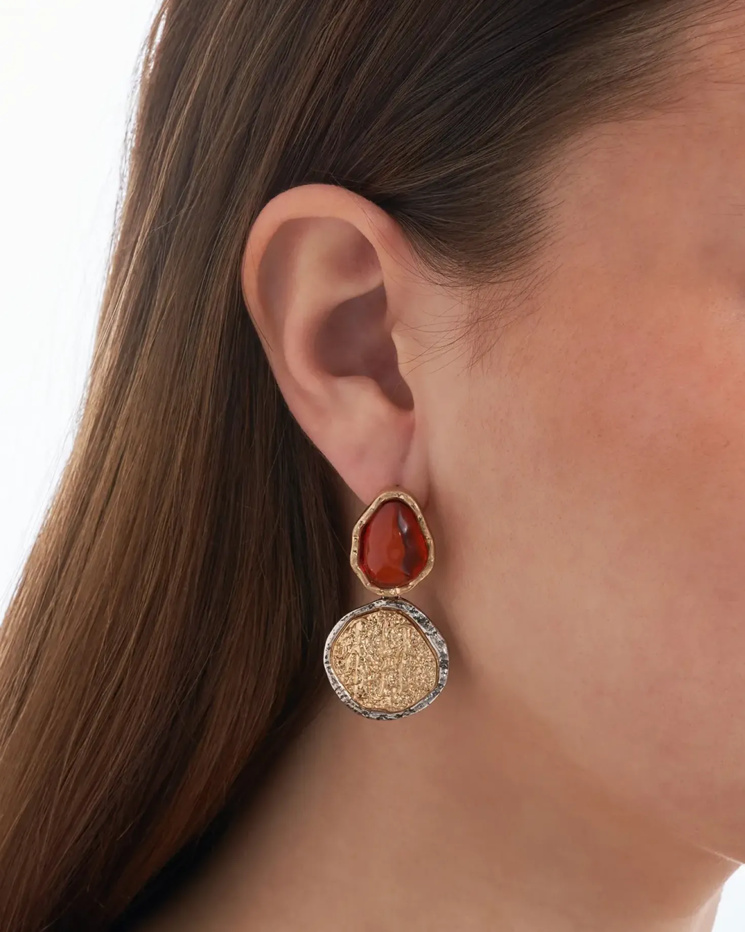 Clous d'oreilles - Vintage Orange