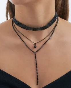 Collier multirangs - Black Glamour