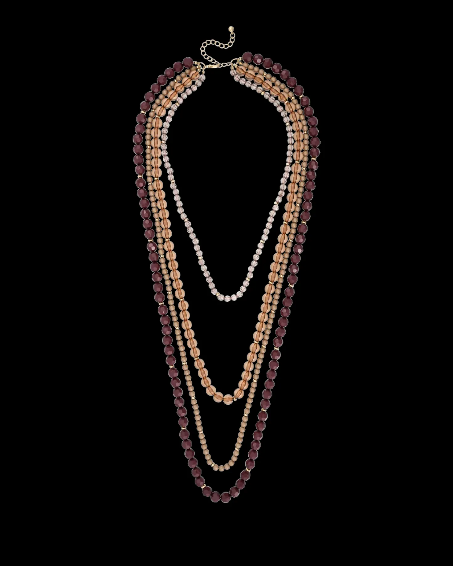 Collier multirangs - Brown Beads