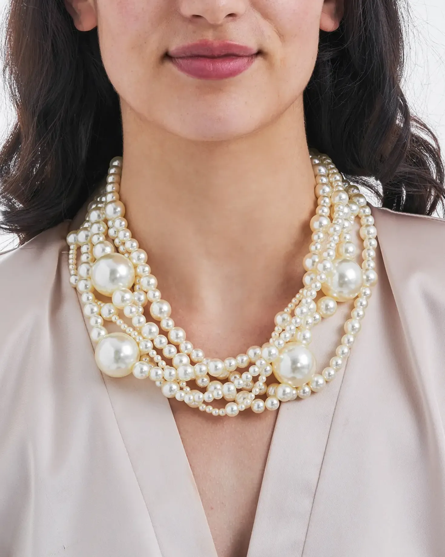 Collier multirangs - Chunky Pearls