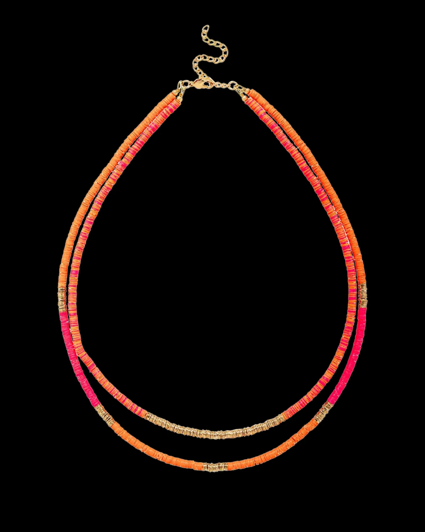 Collier multirangs - Coral Shine