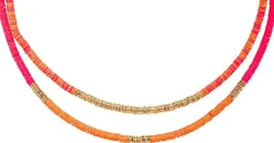 Collier multirangs - Coral Shine
