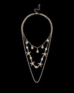 Collier multirangs - Golden Shells