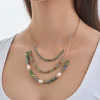 Collier multirangs - Green Beads