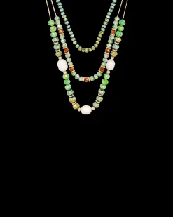 Collier multirangs - Green Beads