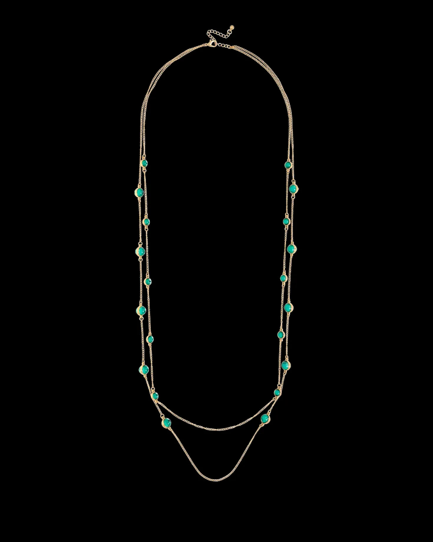 Collier multirangs - Green Marble