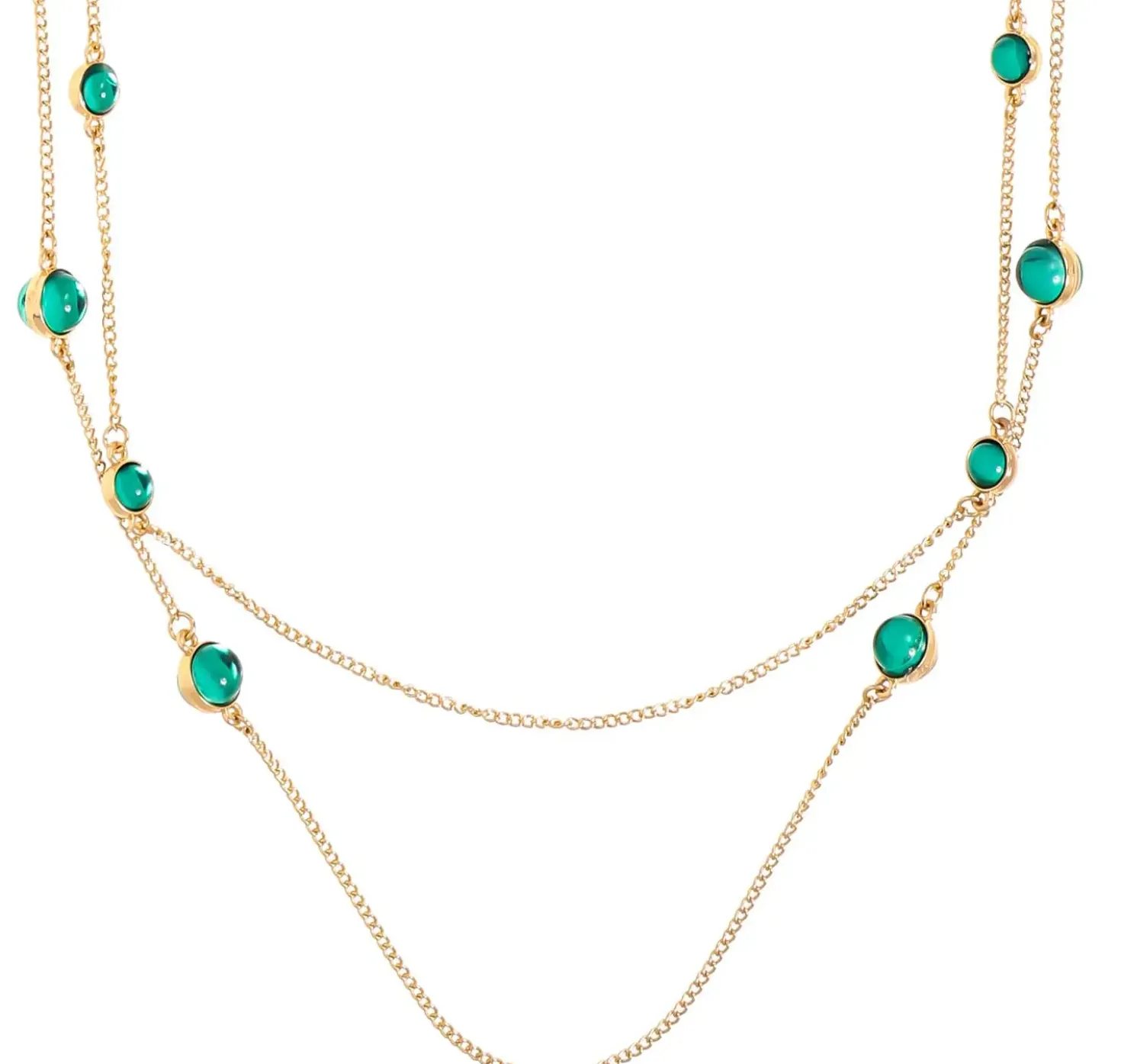 Collier multirangs - Green Marble