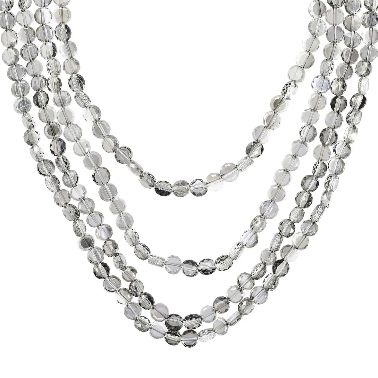Collier multirangs - Grey Pearls