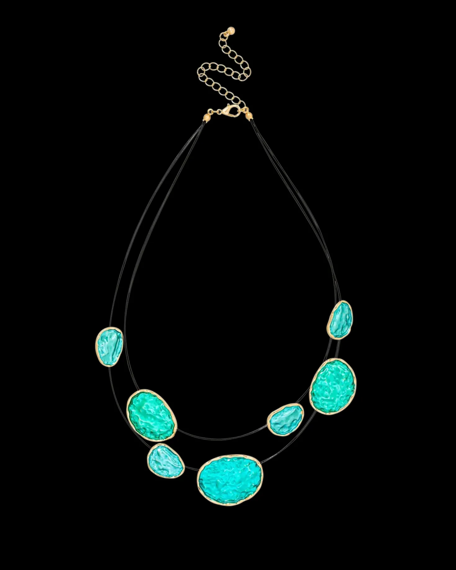 Collier multirangs - Hammered Turquoise