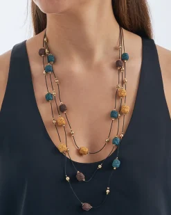 Collier multi-rangs - Lava Stone